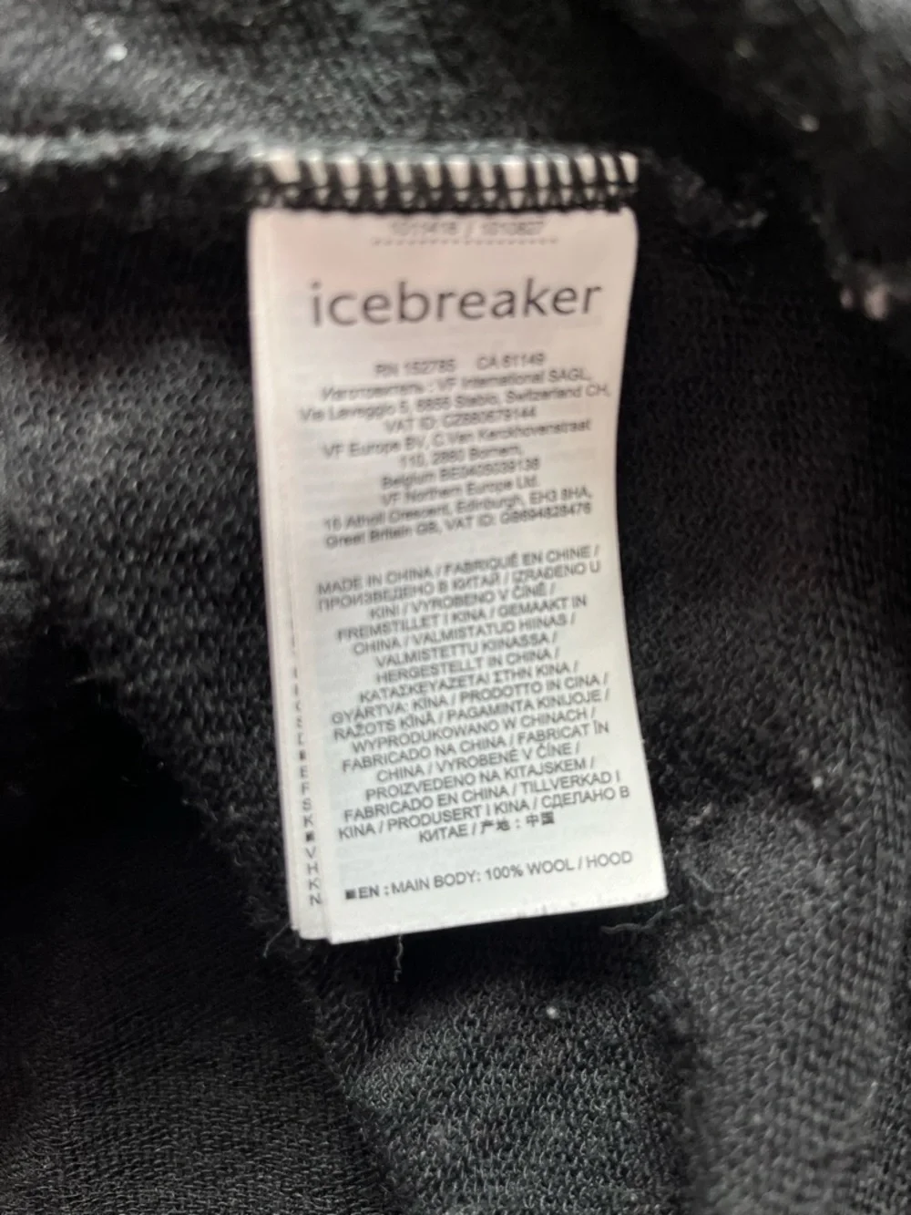 ICEBREAKER WOOL HOODED JACKET FRONT ZIP DARK BLACK WOMENS LARGE - Picture 5 of 14